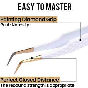 Pinces à épiler professionnelles antistatiques en acier inoxydable de qualité supérieure, pointe lisse, design léger, longueur 120 mm pour extensions de cils - Product Image 4