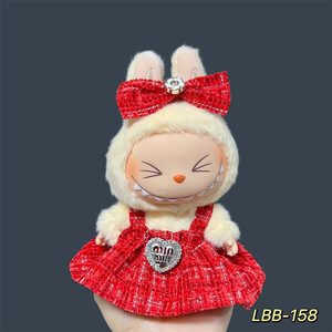 Labubu ตุ๊กตาของเล่นนุ่ม17ซม. แบบ DIY พร้อมชุดเด็กทารกไวนิลสำหรับฤดูร้อนอุปกรณ์งานฝีมือพลาสติกสำหรับเด็กผู้หญิง - Product Image 1