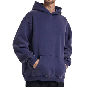 Cuello con capucha Algodón básico Mezclado Diseño único Tela transpirable de buena calidad Liso teñido Lavado ácido Sudadera con capucha para hombre Aspecto informal - Product Image 4