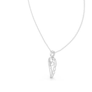 Collier Cœur Aile d'Ange en Diamant de Laboratoire 0,045 CT VVS-VS EF, Taille Ronde Brillante, Or 18 carats, 14 carats Jaune, Rose, Blanc - Product Image 6
