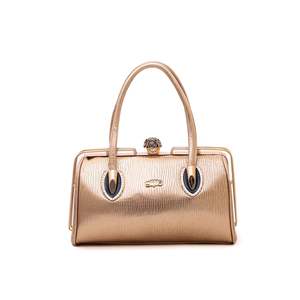 Lujoso bolso de mano de champán P35840 para niñas, bolso de mano con marco de diamantes de imitación, bolso de cuentas con cadena de cuero genuino, informal elegante - Product Image 3