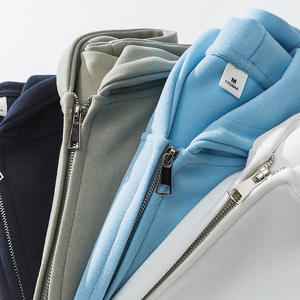 Sweat à capuche zippé noir surdimensionné en coton uni avec logo imprimé pour homme, coupe ample, 400 g/m², avec fermeture éclair pour unisexe - Product Image 5