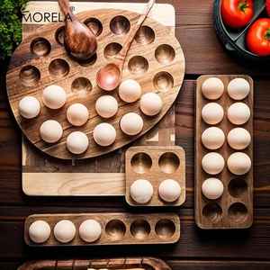 Wholesale Chicken Deviled Wood <b>Egg</b> Plate Holder Display <b>Egg</b> <b>Tools</b> for Kitchen Use on Refrigerator Countertop - Product Image 2