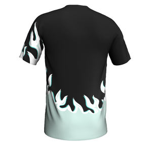 Maillot de sport personnalisé avec un design d'étoile noire et verte, sublimation, col en V, chemise athlétique - Product Image 5