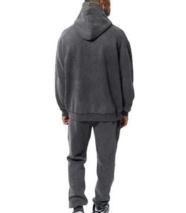 Ensemble de survêtement pour homme en coton molletonné lourd, lavage à l'acide personnalisé, fabricant en gros, pantalon de survêtement et sweat-shirt à capuche, taille plus pour l'hiver - Product Image 2