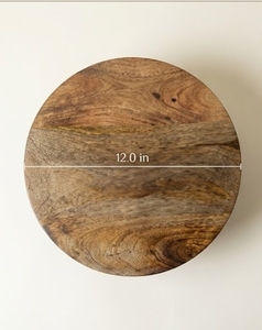 Support à gâteau rond en bois d'acacia de 12 pouces, plateau de présentation sur piédestal fait main - Product Image 3