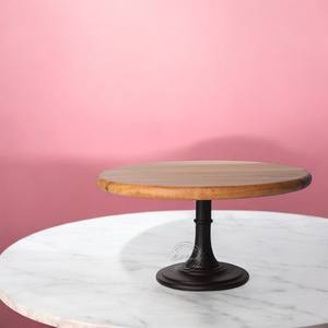 Base de piédestal de support de gâteau carré en bois élégant Riser fait main durable parfait pour le dessert d'anniversaire de mariage et la décoration de fête - Product Image 3