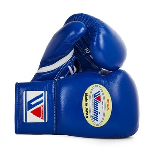 Gants de boxe de qualité supérieure, en cuir de vache véritable, fermeture à lacets, légers, sangle de poignet réglable - Product Image 1