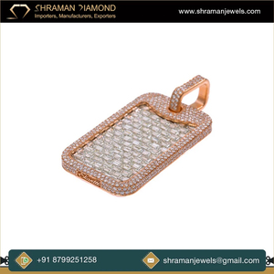 Diseño Atractivo, Joyería de Moda en Oferta, 18.5 CTS, Plata 925, Corte Esmeralda Helado, Colgante de Diamante Moissanita VVS con Forma de Placa de Identificación - Product Image 5