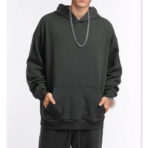 Offre Spéciale haute qualité personnalisé manches longues unisexe marron à capuche hommes lourd coton blanc goutte épaule déchiré sweats à capuche hommes - Product Image 1
