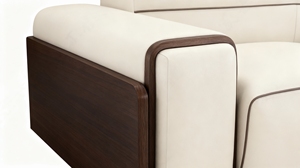 โซฟาหนังกรอบไม้สไตล์สแกนดิเนเวีย3-Seater เป็นมิตรต่อสิ่งแวดล้อมดีไซน์วอลนัทครีมทันสมัย - Product Image 5