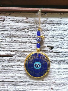 Ojo Turco DAFNI de 11 CM, Hecho a Mano, con Relieve, Magnético, de Vidrio, Decoración Tradicional para Pared - Product Image 3