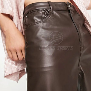 Pantalon en cuir pour homme, couleur unie, confortable, pour usage extérieur, marque privée - Product Image 3