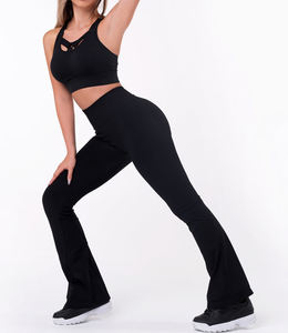 Pantalon de yoga extensible pour femme taille haute Leggings évasés Design sans couture Butt Sculpt Workout Ready Activewear - Product Image 2