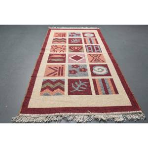 พรมตุรกีโบราณขนาดเล็ก 2.6x5 ฟุต สีเบจ ทำจากขนสัตว์ - Product Image 2