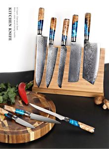 มีดดามัสกัสใช้ในครัวญี่ปุ่นมีดทำครัวเหล็กผสมไม้ - Product Image 2