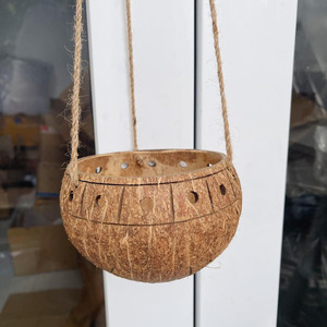 Pot de Cactus pas cher, pots de noix de coco pour fleurs jardin jardin arrière-cour jardinières suspendues décoratives en coquilles de coco naturelles - Product Image 4