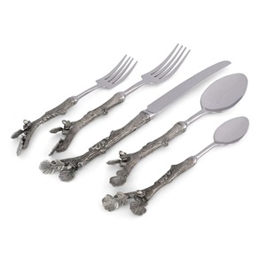Stainless Steel Set Of 4 Flatware In Kitchenware <b>Tabletop</b> Cafe Home Silver Color Plated Cutlery Multicolor Tone Designer Handle - Product Image 5