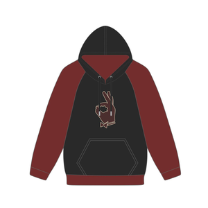 Sweat-shirt à capuche en molleton premium à manches raglan Kappa Alpha Psi YO Hand Sign 1911 Noire, sweat-shirt de fraternité grecque - Product Image 3