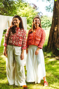 Nouvelle arrivée Veste bomber matelassée en coton écologique à motifs indiens bohèmes faits à la main avec broderie et patchwork pour l'hiver - Product Image 5