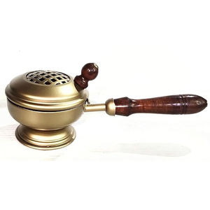 Soporte de incienso de Metal de hierro, quemador de incienso con mango de madera, acabado dorado, decoración de Mesa de la mejor calidad, quemadores de aceite con fragancia de aire - Product Image 3