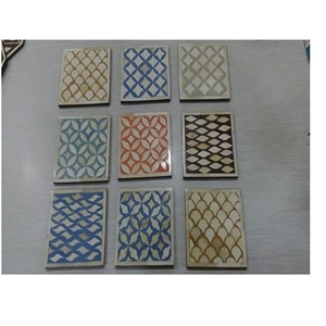 ชุดที่รองแก้วแบบฝังทรงสี่เหลี่ยมถาดรองแก้วสำหรับดื่มกาแฟถ้วยกาน้ำชาแก้วมัค - Product Image 3