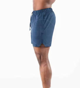 Pantalones cortos deportivos de estilo sólido para hombre cómodos con cintura elástica Venta en línea - Product Image 3