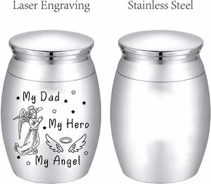 Angel Ashes Urn <b>Keepsake</b> Butterflies Cremation Urns Stainless Steel <b>Memorial</b> Ashes Holder for Human Dad Custom Size Urns - Product Image 3