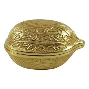 Walnut Shape Bowl Return Gifts Aluminium Metal And Gold Plated Finishing Design Table Ware Manufacturer and Supplier From India