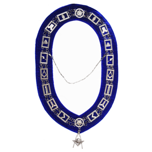 ชุดปลอกคอโซ่สำหรับเจ้าหน้าที่เมโซนิค12ชิ้นเครื่องราชกกุธภัณฑ์กำมะหยี่สีฟ้ามีสัญลักษณ์เงิน - Product Image 4