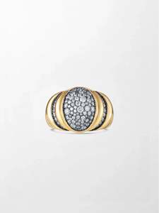 Bague en or jaune 18 carats Charmante Mooncrest avec 128 diamants ronds cultivés en laboratoire de 1,13 carat GH-VS, bijoux très demandés - Product Image 5