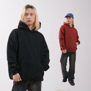 Heavy weight 430GSM algodón de alta calidad francés Terry Sudadera con capucha de gran tamaño personalizado Unisex hombros caídos diseño liso invierno - Product Image 3