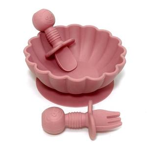 2025 nouveau sans BPA de qualité alimentaire 8 pièces conception mignonne motif solide ensemble d'alimentation en Silicone bébé tasse à boire avec bol à ventouse - Product Image 2