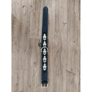 สายรัดสุนัขหนังวัวแท้แบบปรับได้มีสไตล์ตะวันตกใช้มือปรับแต่งได้มีแผ่นรองสำหรับลูกสุนัขลูกไม้ใหม่ - Product Image 1