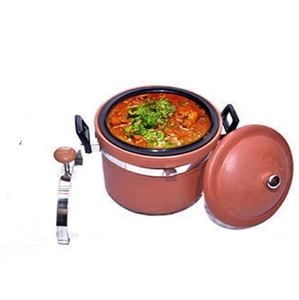 Autocuiseur en argile naturelle avec couvercle en verre et cuillère en bois-Cuiseur en faïence traditionnelle pour une cuisine saine - Product Image 4