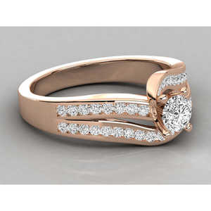 Bague solitaire en or 14 carats pour femmes avec diamant de laboratoire - Product Image 2