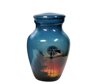 โกศบรรจุอัฐิแบบกำมะหยี่ ขนาด 3 นิ้ว ลายกังหันลมในที่ราบกลางตอนกลางคืน โกศอะลูมิเนียมสำหรับบรรจุอัฐิมนุษย์ - Product Image 5