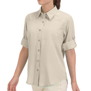Camisas de Pesca de Alto Rendimiento, Tejido de Poliéster y Elastano, Estilo Urbano, Color Sólido, Camisas de Pesca para Mujer - Product Image 6