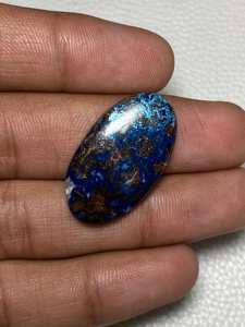 Superbe cabochon de forme ovale à dos plat en shattuckite taille 17x30x5mm à prix très réduit pierre précieuse en vrac pour la fabrication de tous les bijoux - Product Image 3