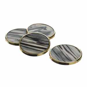 Marble Pattern <b>Coasters</b> Round Drinks Absorbent Stone <b>Coaster</b> Set with <b>Ceramic</b> Stone and Cork Base for Kinds of Mugs and Cups - Product Image 2