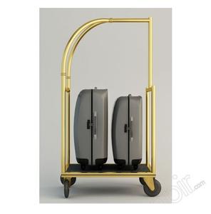 Gold Fineshed New 5 Star Hotel Luggage Hand <b>Cart</b> Hotel Luggage Bellman Trolley <b>Carts</b> for Luggage Carrying in Luxury Hotels - Product Image 6