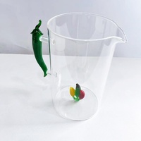 Théière élégante en verre borosilicate avec poignée en forme de piment, résistante à la chaleur, écologique, capacité de 1000 ml