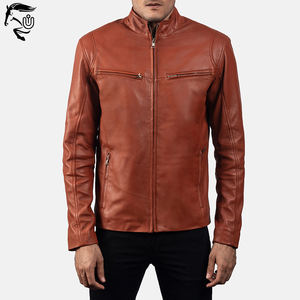 Veste de mode d'hiver personnalisée pour hommes, style haut en cuir véritable, grande taille, tissu tissé haute position du logo avant - Product Image 1