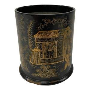 Poubelle en métal de couleur noir et or de Style américain tendance chaude pour la maison couleur de forme de taille personnalisée - Product Image 3