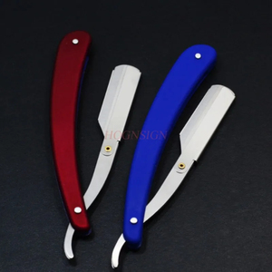 Blue Handle Stainless Steel Straight <b>Razor</b> <b>Single</b> <b>Blade</b> Barber Shop Use Male Face Bikini Body Shaving Tool - Product Image 5