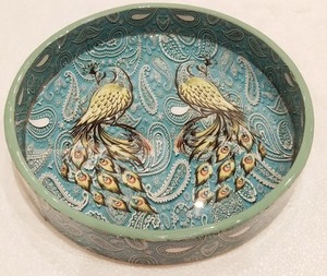 ถาดเสิร์ฟไม้พิมพ์ลายเคลือบทรงกลมขนาดใหญ่ถาดไม้มะม่วงล่าสุดสำหรับใช้ในบ้านสำนักงานห้องครัวใช้สำหรับเสิร์ฟอาหาร - Product Image 3