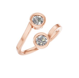 Bague en or 14 carats à double broche en diamant cultivé en laboratoire Design minimaliste moderne Certifié IGI Bijoux fins pour femmes Luxe Fabriqué en Inde - Product Image 5