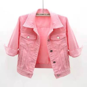2024 nouveau été femmes couleur bonbon décontracté court Denim manteau Famale jean vestes bouton vêtements d'extérieur amples Casaco Jaqueta - Product Image 6