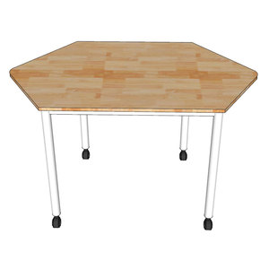 Modern Minimalist Movable FOS Mobile <b>Table</b> 120x60cm Rubber Wood with Iron Legs FOS019 - Product Image 2