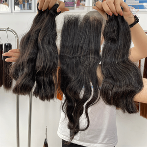 Paquetes de cabello virgen alineado con cutícula cruda de onda India Proveedores al por mayor Paquetes de cabello humano de onda estándar Premium vietnamita - Product Image 4